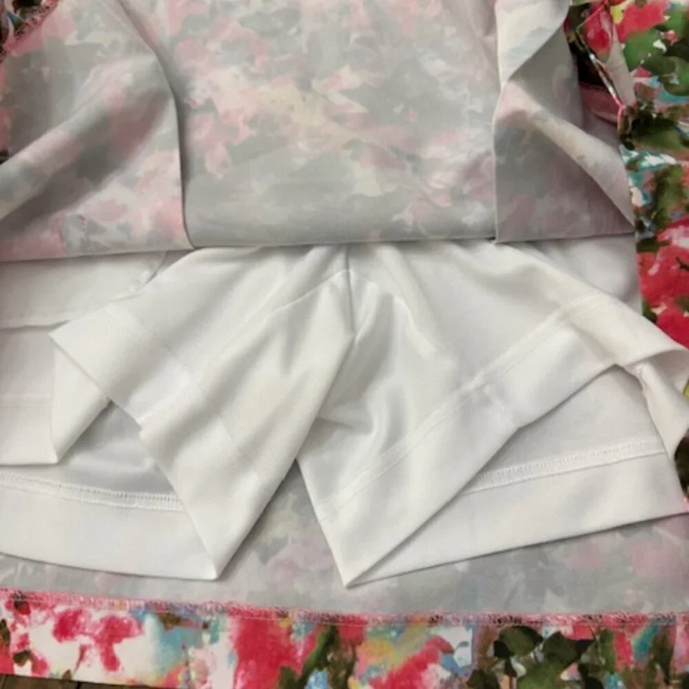 EP Pro Pleated Golf Skort Pink Green Watercolor Print Size 10